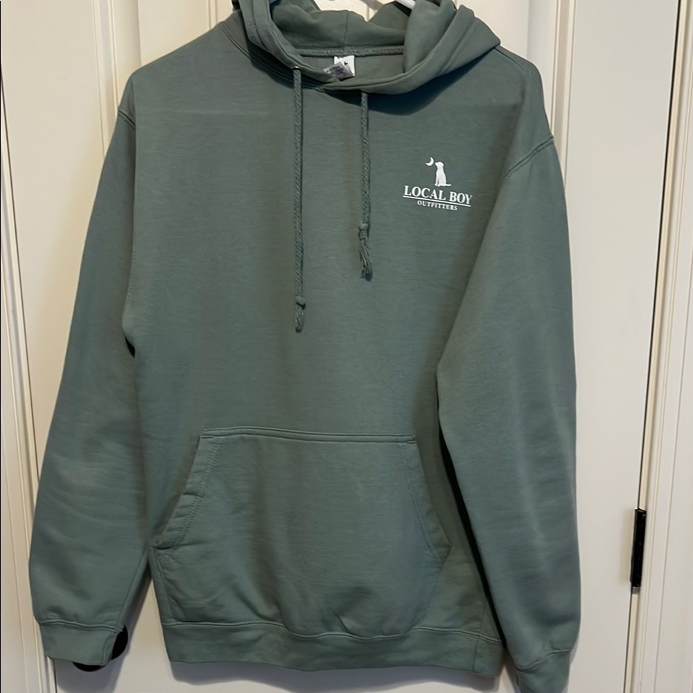 Local Boy Outfitters Green Sweatshirt with Ribbed Cuffs and Drawstring Hood
